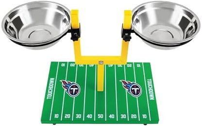 NFL Tennessee Titans Goalpost Football Field Dog Feeder – Adjustable Elevated Dog Bowls with Stand, 2 Stainless Steel Bowls, Non-Slip Rubber Feet, Raised Pet Feeder for Large & Small Dogs, Cats. - Image 5
