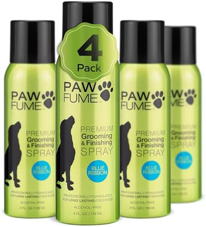 PAWFUME Dog Perfume Spray for Grooming, Blue Ribbon, 4-Pack by Pawfume