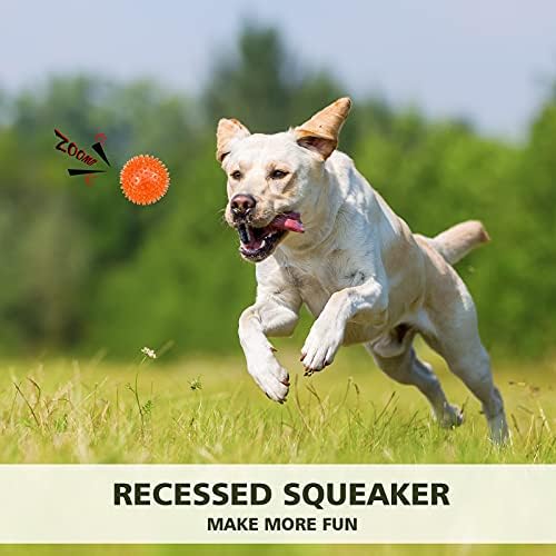petizer 3-Pack 3.5” Squeaky Dog Toy Balls, Floating Dog Pool Balls, Spiky Dogs Balls Water Toys, Durable Interactive Fetch Toys for Puppy, Dog Chew Toys for Teething (3.5", Medium/Large Dog) - Image 5