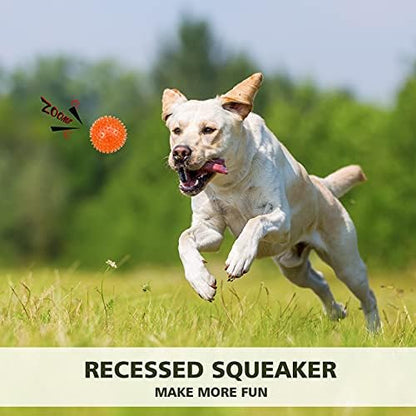 petizer 3-Pack 3.5” Squeaky Dog Toy Balls, Floating Dog Pool Balls, Spiky Dogs Balls Water Toys, Durable Interactive Fetch Toys for Puppy, Dog Chew Toys for Teething (3.5", Medium/Large Dog) - Image 5
