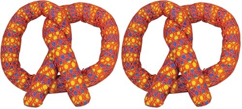 Catstages Plaque Away Pretzel Cat Toy – Interactive Catnip Dental Chew Toy to Help Clean Teeth, Fun for Play and Chewing, Orange (Pack of 2) by Catstages