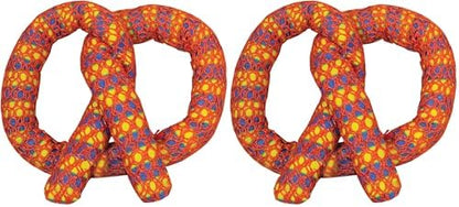 Catstages Plaque Away Pretzel Cat Toy – Interactive Catnip Dental Chew Toy to Help Clean Teeth, Fun for Play and Chewing, Orange (Pack of 2) by Catstages