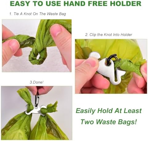 Dog Waste Bag Dispenser Pet Poop Bags Holder for Doggie Waste Bags Dispensers Soft Fabric Zipper Small Doggy Puppy Pouch for Leash Accessory Attachment with Carrier,Green - Image 6