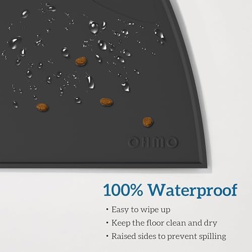 OHMO Cat Food Mat, Silicone Pet Feeding Mat, 18x9.8, Black - Image 4