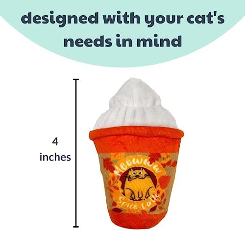 Huxley & Kent Plush Cat Toy - Fall Interactive Catnip Toy for Cats & Kittens - Soft with Crinkle & Catnip - Fun Indoor Play - Meowww Spice Latte - Image 3
