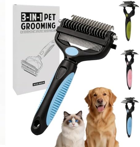 3-in-1 Pet Grooming Tool Dematting Comb Undercoat Rake Deshedding Brush by Orgrimmar