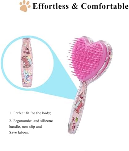 Small Soft Dog Grooming Brush, Pet Massage Hair Brush (Rose Pink) - Image 4