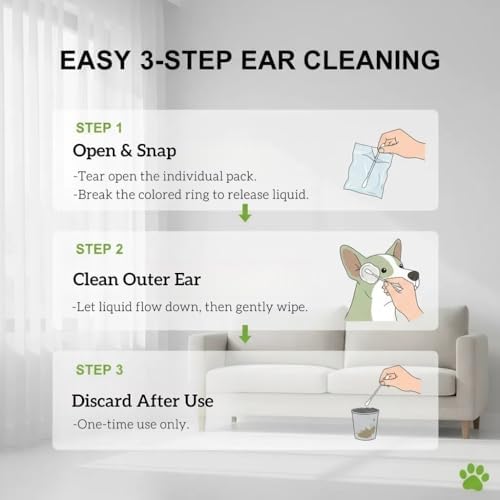 50 Pcs 2-in-1 Pet Ear Cleaning Cotton Swabs for Dogs & Cats - Essential Oil Infused Cat Ear Cleaner - Gentle Ear Wax Removal - Soothing Itch & Freshness - Individually Wrapped for Easy Use - Image 4