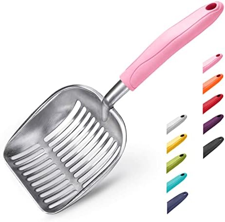 WePet Cat Litter Scoop, Aluminum Alloy Sifter, Kitty Metal Scooper, Deep Shovel, Long Handle, Poop Sifting, Kitten Pooper Lifter, Durable, Heavy Duty, for Litter Box by WePet