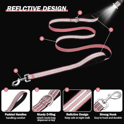 Hikiko 6FT Double Handle Traffic Dog Leash Reflective - Image 4