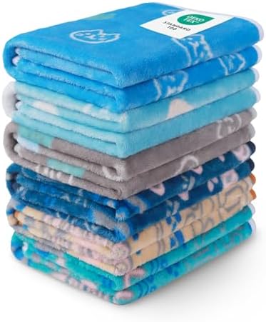 1 Pack 6 Blankets Dog Cat Soft Fluffy Fleece Pet Blanket Warm Cute Print Design Puppy Kitten Blanket Doggy CAT Large (41" x31") by luciphia