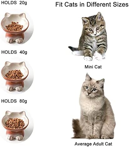 Nihow Elevated Cat Bowls,5 Inch Ceramic Raised Cat Food Bowl for Feeding - Image 3