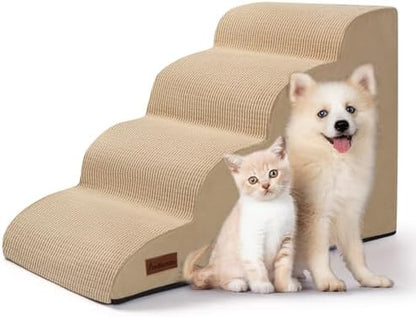 Aodisman Dog Steps for Bed or Couch,4-Step Pet Stairs Ramp for Small Dogs by AODISMAN