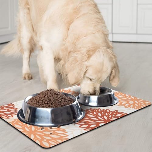 Dog Food Mat for Floors, Absorbent Pet Cat Food Bowl Mat, 12x20 in - Image 3