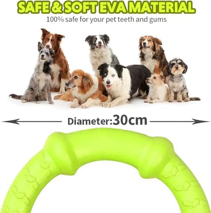 LaRoo Dog Ring Toy, Durable Soft Flying Disc, Thickened, Floatable Pool Toy for Medium Large Dogs, Interactive Tug of War & Fetch Toy for Outdoor Training, Teeth Cleaning & Exercise (Green-11.8inch) - Image 6