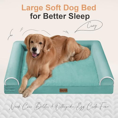 NANUYA Orthopedic Dog Bed for Medium Dogs, 30 x 20 Inch, Aqua Blue - Image 2