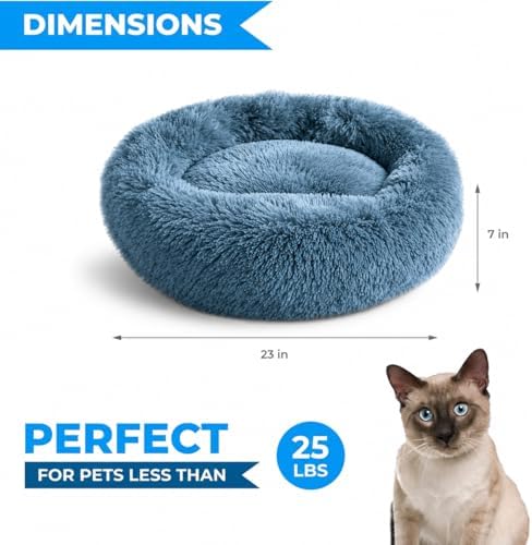 Whiskers & Friends Cat Beds for Indoor Cats, Fluffy Cat Bed Small to Large - Image 2