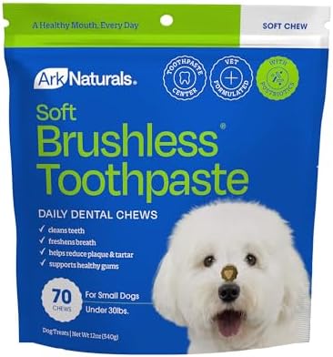 Ark Naturals Soft Brushless Toothpaste Dental Chews - Small Breeds (70 ct) by ARKNATURALS
