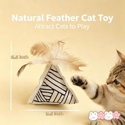 3Packs Cat Toys, Kicker Sticks with Catnip & Bell, Interactive Self-Play Teething Chew for Kittens & Indoor Cats, Durable Canvas Fetch Toys for Boredom & Exercise - Image 2