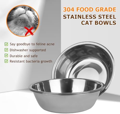 Elevated Cat Bowl, 15° Tilted Cat Bowl Stand with 3 Stainless Steel Bowls for Indoor Cats and Pet, Raised Cats Bowls for Food and Water - Image 7
