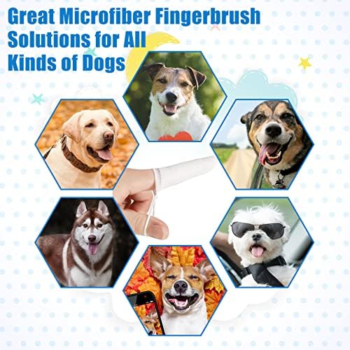 Chunful 20 Pcs Dog Fingerbrush Microfiber Full Soft Finger Pet Toothbrush - Image 4