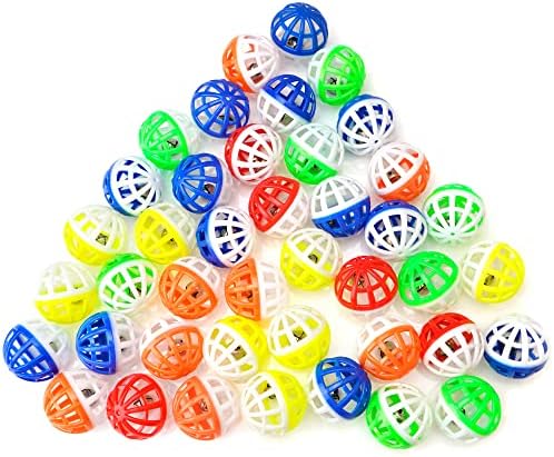 CHIWAVA 45PCS 1.6'' Cat Toy Ball with Bell Plastic Lattice Jingle Balls - Image 4
