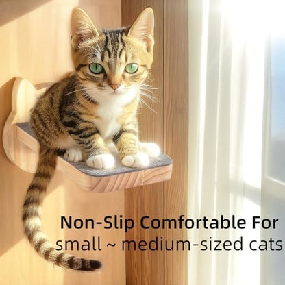 ESPETS Natural Solid Wood Cat Wall Floating Steps, Set of 3 - Image 6