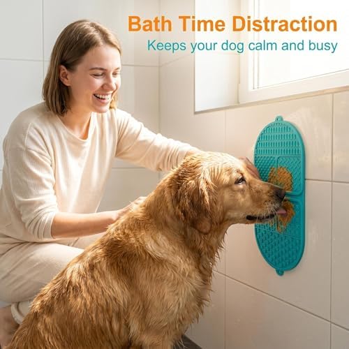 Dog Lick Mat Slow Feeder for Bathing & Grooming, 142 Suction Cups (Lake Blue) - Image 5