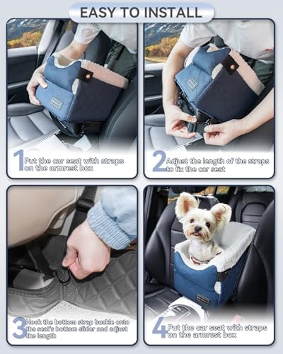 PETSFIT Puppy Car Seat with Washable Cushion, Soft Pillow, Safety Leash - Image 6
