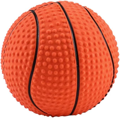 Dog Basketball Toy: Squeaky Dog Toy Puppy Teething Toys Cat Toy Latex Dog Sound Ball Soft Animal Toys