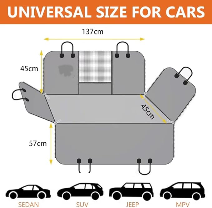Car Seat Cover for Dogs, fit for Toyota Land Cruiser 2024-2026, Foldable Dog Hammock for Car Travel Accessories,Waterproof Dogs Backseat Cover for Car