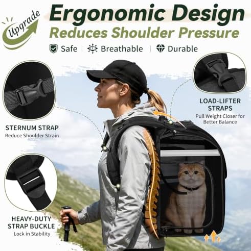 Apollo walker Cat Carrier Backpack for Small-Medium Cats,Dogs - Image 2