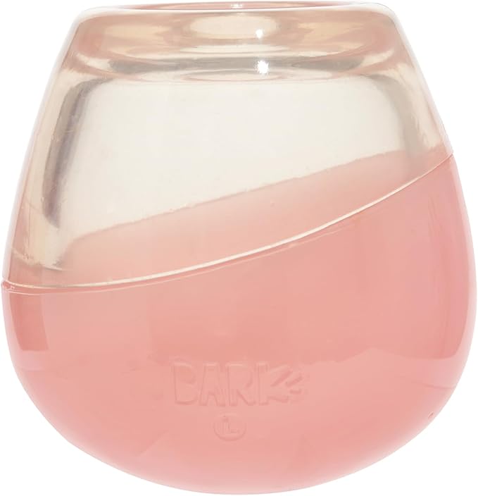 Barkbox Tipsy Rosé Dog Toy for Aggressive Chewers | Durable Treat-Dispensing Rubber Toy for Large Dogs | Puppy Teething Toys & Dog Toys to Keep Them Busy