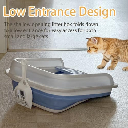 Collapsible Kitten Litter Box Low Entry Small Cat Litter Box L - Image 5