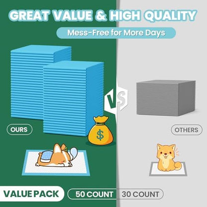 IMMCUTE 50 Pack Dog Pads XL, 30"x36" Great Value Puppy Pads - Image 4