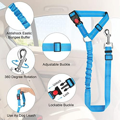 BWOGUE 2 Pack Dog Seat Belt for Car, Headrest Restraint Bungee Leads - Image 3