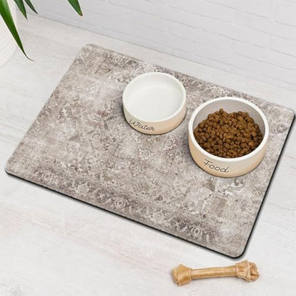 Dog Food Mat for Floors Waterproof Quick Dry Pet Placemat Cat Feeding Bowls Mats for Food and Water, Eco-Friendly Dog Accessories Diatomite Pets Supplies 16" X 24" by Unknown