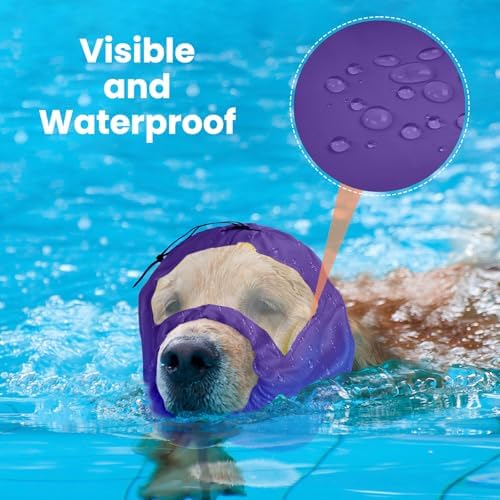 Nanaki Adjustable Shower Caps for Dogs Ears Dog Ear Covers for Bath, Shower Cap Reusable Waterproof Ear Covers for Dogs, Dog Ear Protection for Bath Dog Bath Ear Protection Bathing Grooming Swimming - Image 6