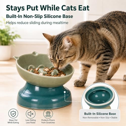 Ceramic Slow Feeder Cat Bowl, 15-Degree Tilted Non-Slip - Image 6