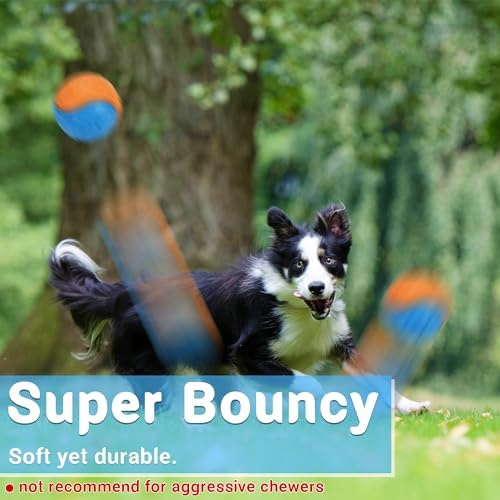 LECHONG 3.5in Squeaky Dog Balls Toys for Training, Dog Toys to Keep Them Busy, High Bouncy Balls for Interactive Playing, Great for Puppy Pet Teething and Chew 4Pcs - Image 7