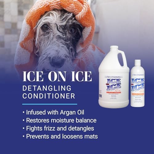 Chris Christensen Ice on Ice Detangling Dog Conditioner, Groom Like a Professional, Dematts, Moisturizes, Creates Long Lasting Silkiness, All Coat Types, Made in USA, 16oz - Image 2