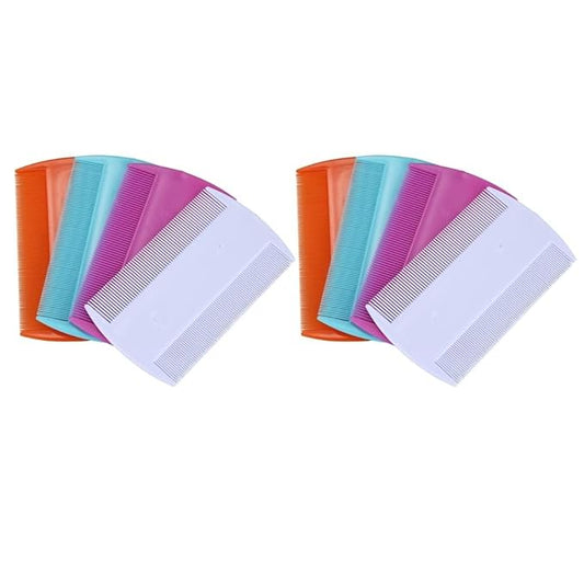 8 Pcs Random Color Lice Combs, Double Sided Pet Combs, Cat Dog Pet Grooming Fine Tooth Hair Dog Combs