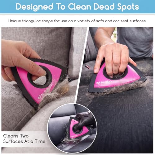 Analan Mini Pet Hair Remover for Car Detailing Dog Hair Tool Brush(Pink) - Image 4
