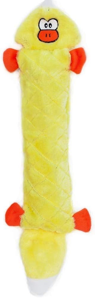 ZippyPaws Jigglerz - Dog Squeaky Toys to Keep Them Busy, Funny Food Plush for Small, Medium, & Large Dogs, Cute Stuffed Puppy Toy, Pet Product, Gift for All Breeds, Interactive Squeaker - Duck