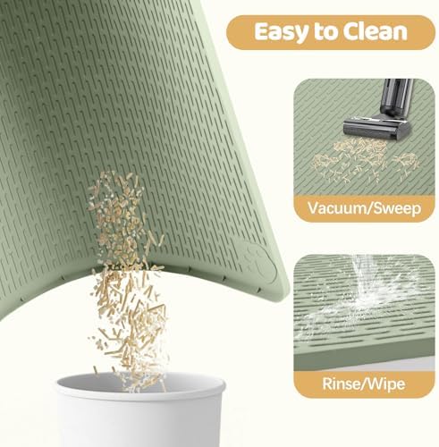 Silicone Cat Litter Mat for Litter Box 40”x40” Large Cat Mat, Green - Image 6