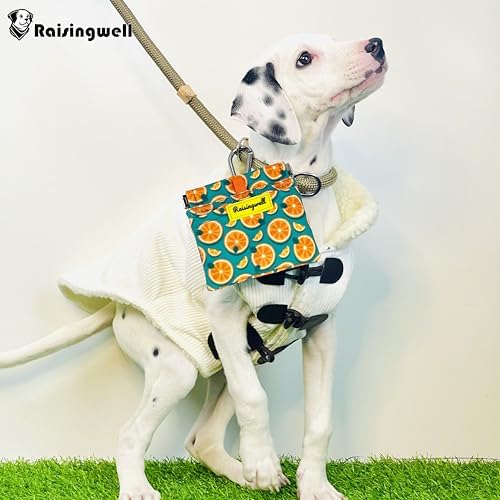 Dog Treat Pouch,Cotton Pocket Sized Training Holder, Hand Free Walking Funny Bag with Carabiner, Self-Closing Pet Feed Snack Reward, Behavior Aids for Puppy Travel or Outdoor Use（Fruit Orange） - Image 6