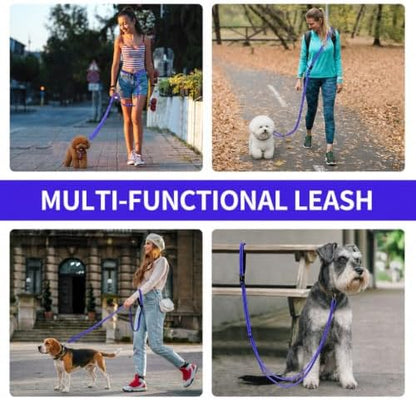 Kazazoo Hands-Free Dog Leash Adjustable Length 5-8 Ft,Crossbody & Waist for Dog Walking, Running for Small Dogs with Reflective Strips, Ballistic Nylon, Waist Belt, Lightweight Blue - Image 3