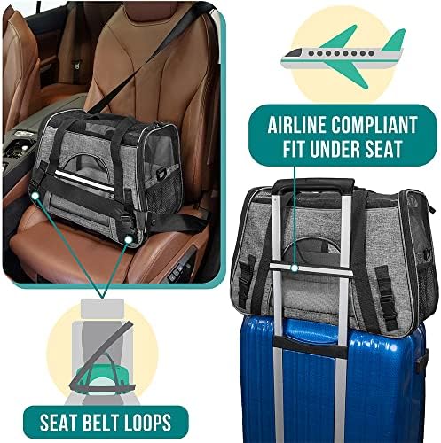 PetAmi Airline Approved Pet Carrier for Cats Small Dogs, Small Heather Gray - Image 6