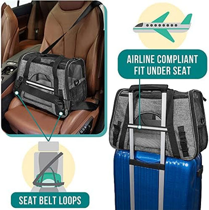 PetAmi Airline Approved Pet Carrier for Cats Small Dogs, Small Heather Gray - Image 6