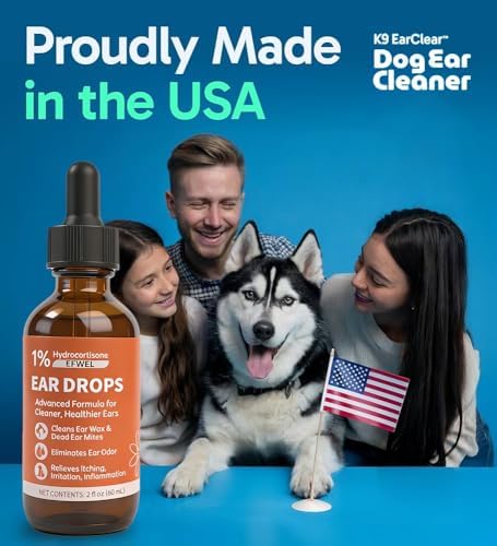 Dog Ear Cleaner Drops with 1% Hydrocortisone, Natural Infection Treatment for Dogs and Cats, Yeast Infection and Itchy Ear Relief, 2 fl oz - Image 6